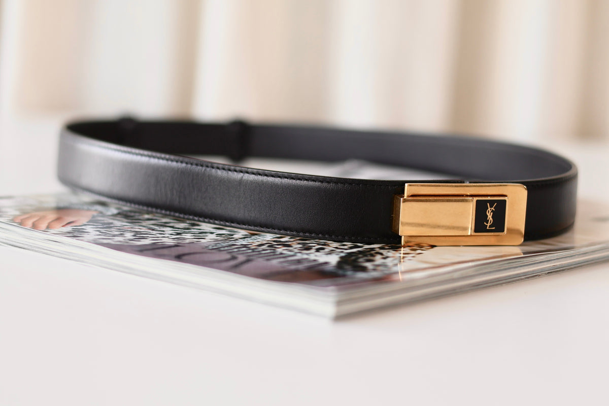 Saint Laurent Charniere Belt Black