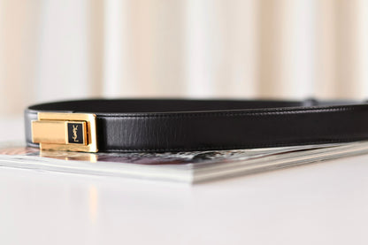 Saint Laurent Charniere Belt Black