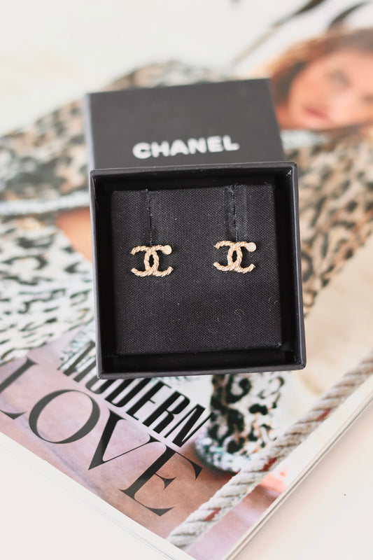 Chanel CC Stud Earrings