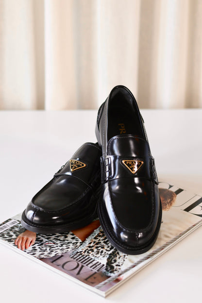 Prada Loafers Black Box Leather