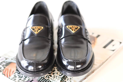 Prada Loafers Black Box Leather