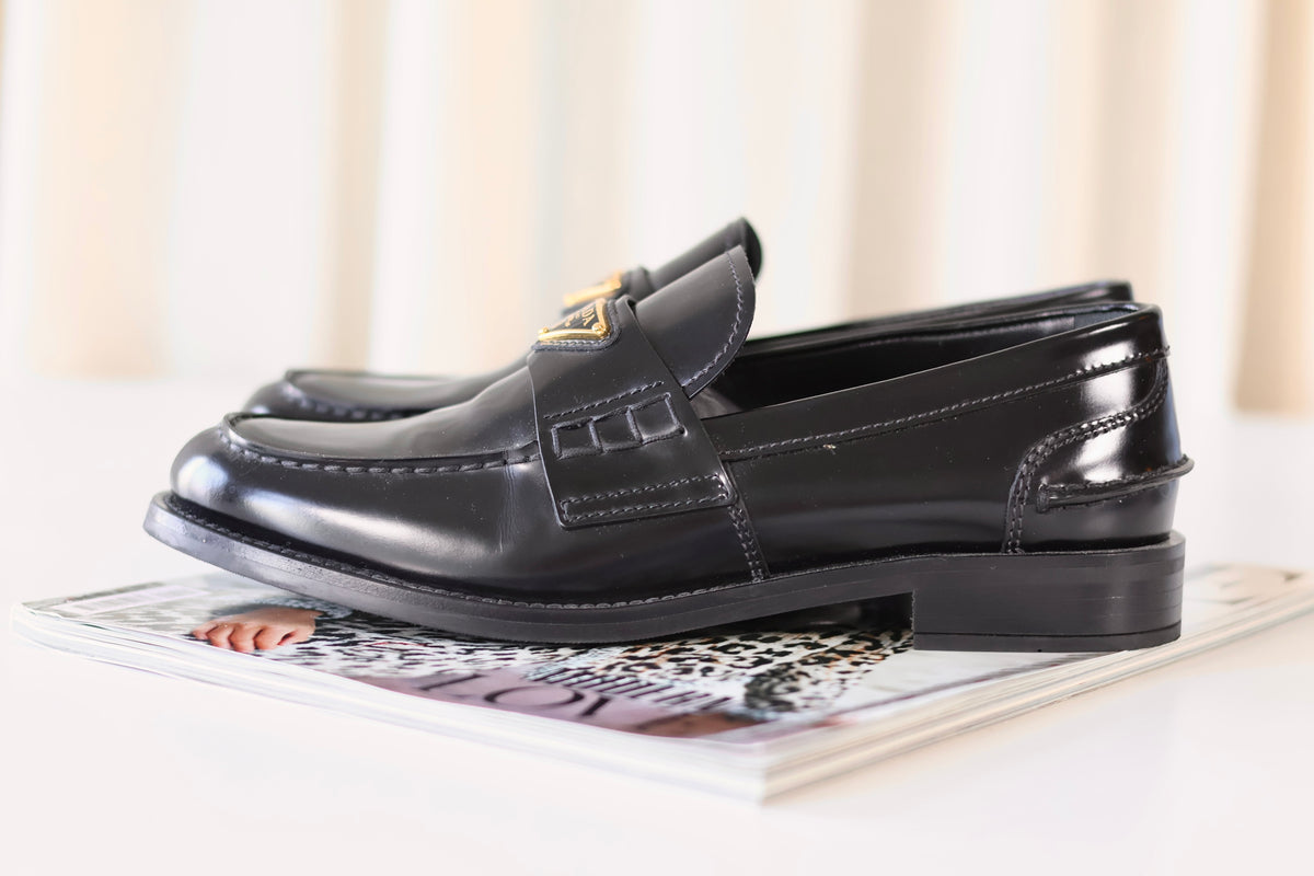 Prada Loafers Black Box Leather