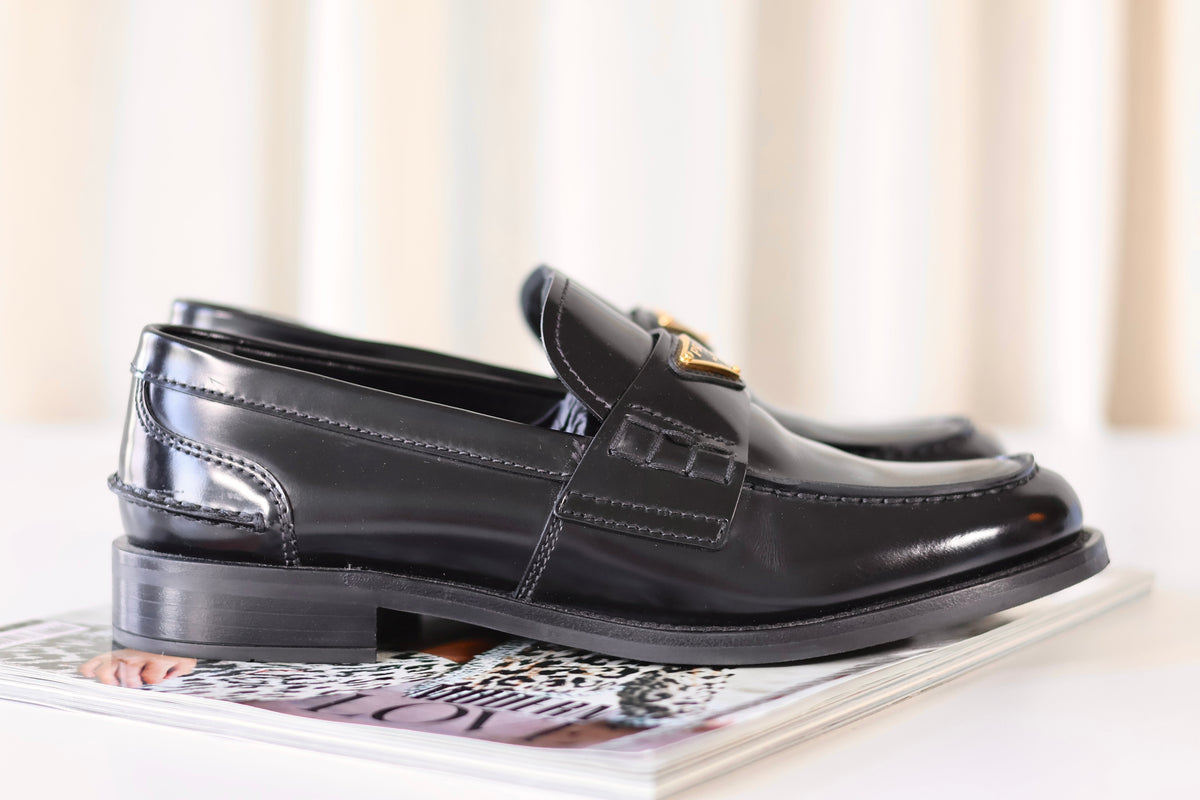 Prada Loafers Black Box Leather