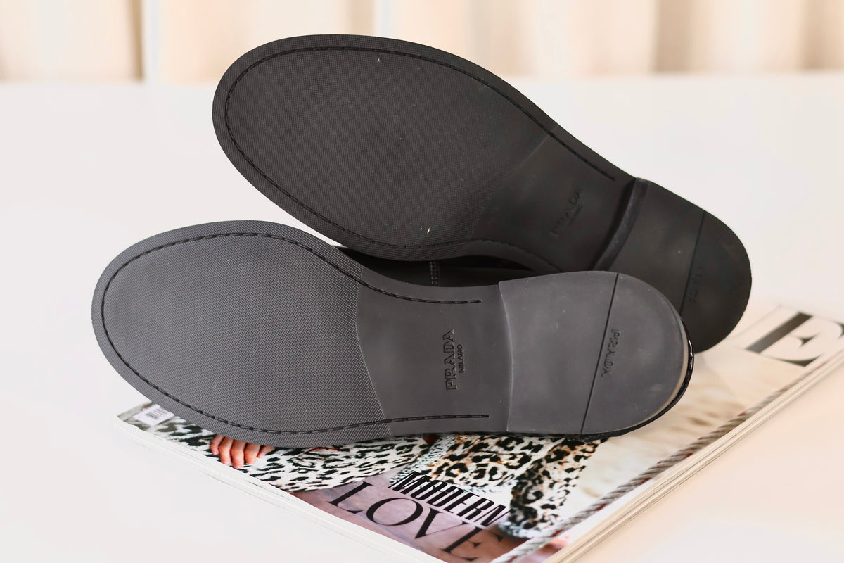 Prada Loafers Black Box Leather