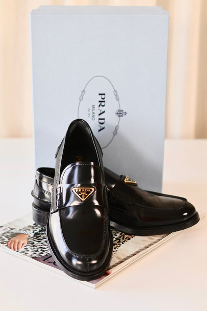 Prada Loafers Black Box Leather