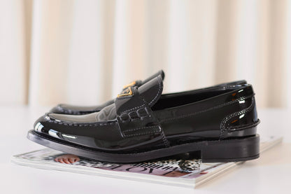 Prada Loafers Black Patent Leather