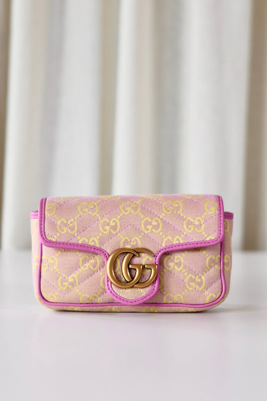 Gucci Mini GG Marmont Pink - Yellow