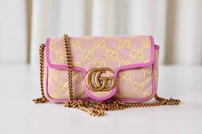Gucci Mini GG Marmont Pink - Yellow