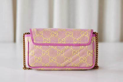 Gucci Mini GG Marmont Pink - Yellow