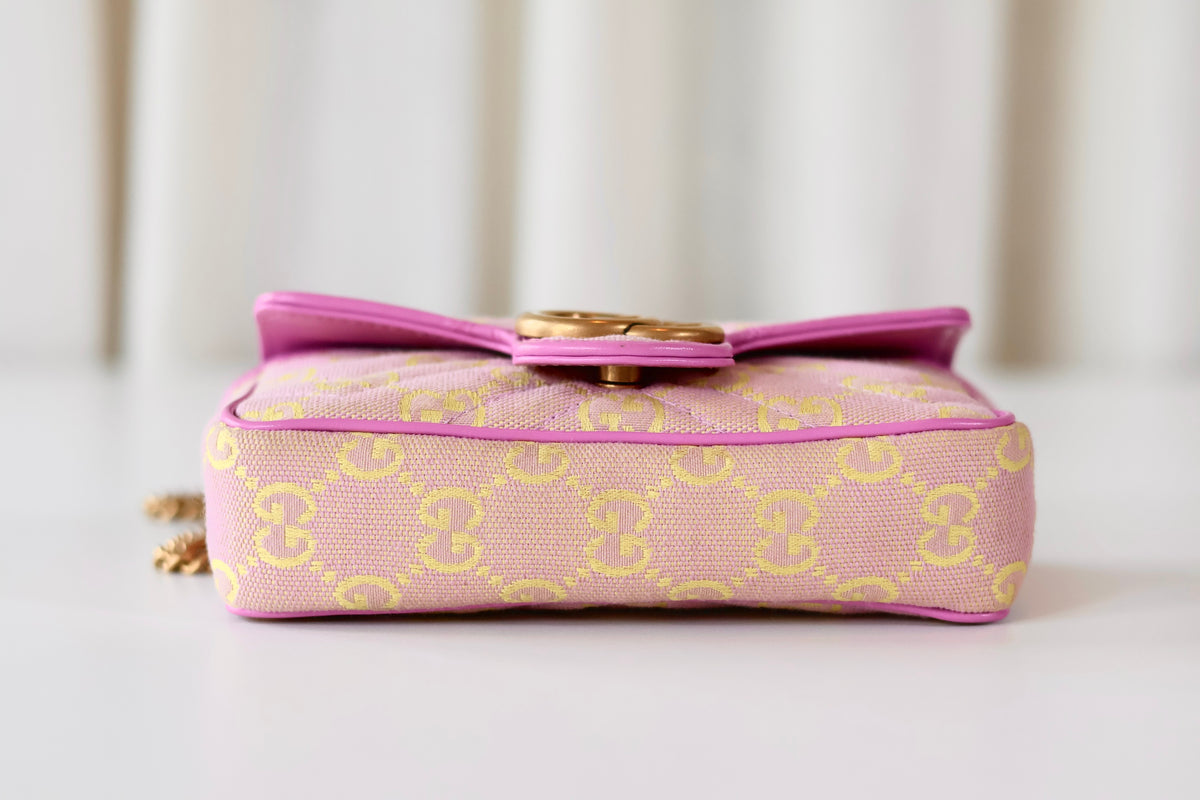 Gucci Mini GG Marmont Pink - Yellow