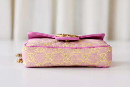 Gucci Mini GG Marmont Pink - Yellow