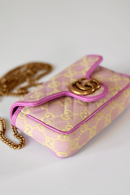 Gucci Mini GG Marmont Pink - Yellow