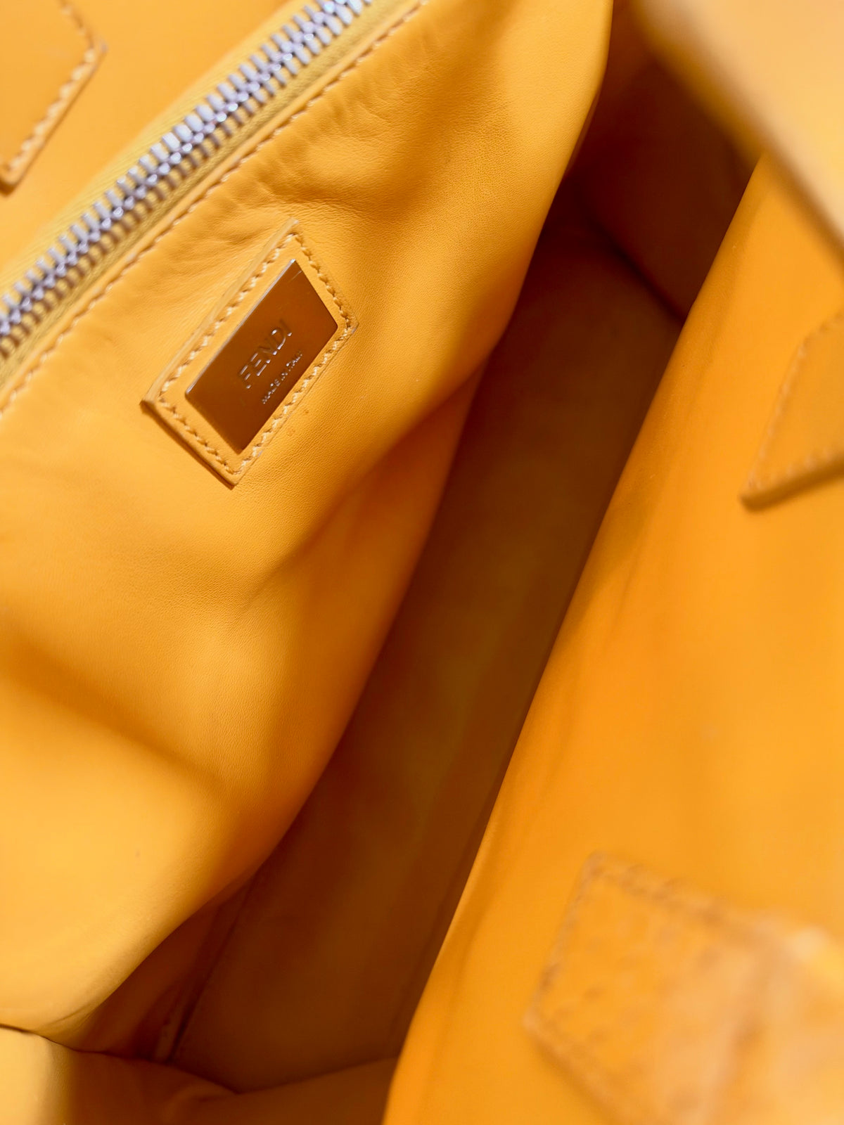 Fendi Elite Phyton Yellow shoulder bag