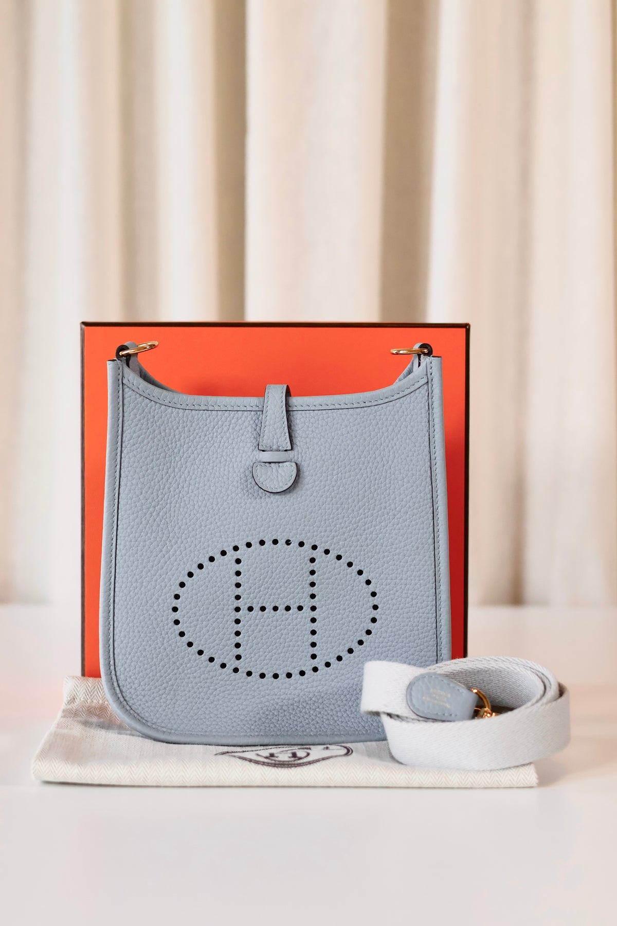 Hermès Evelyne 16 Bleu lin - Gris Perle