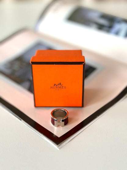 Hermes H ring bordeaux
