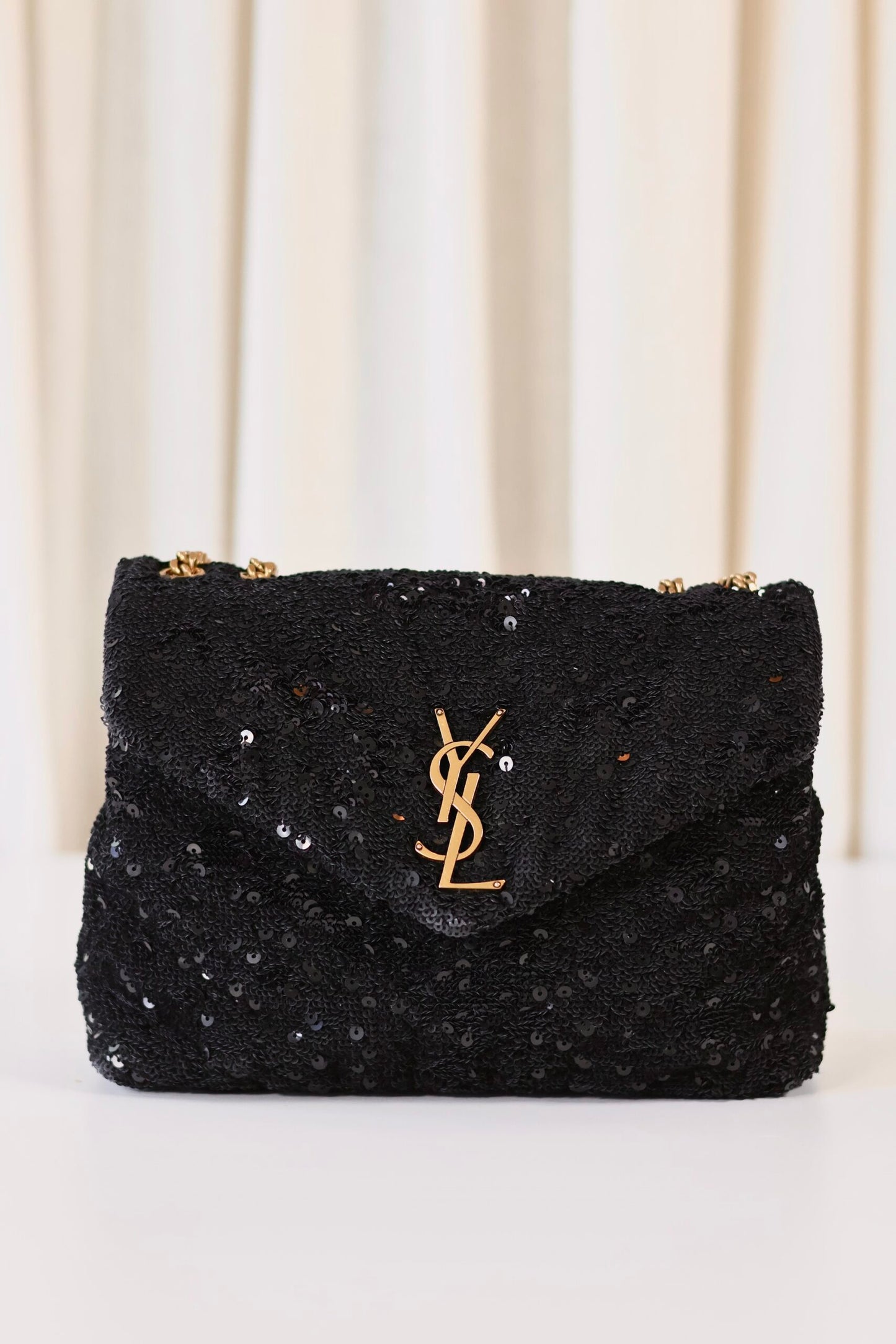 Saint Laurent Loulou small black sequin