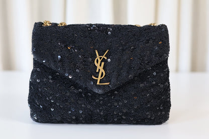 Saint Laurent Loulou small black sequin