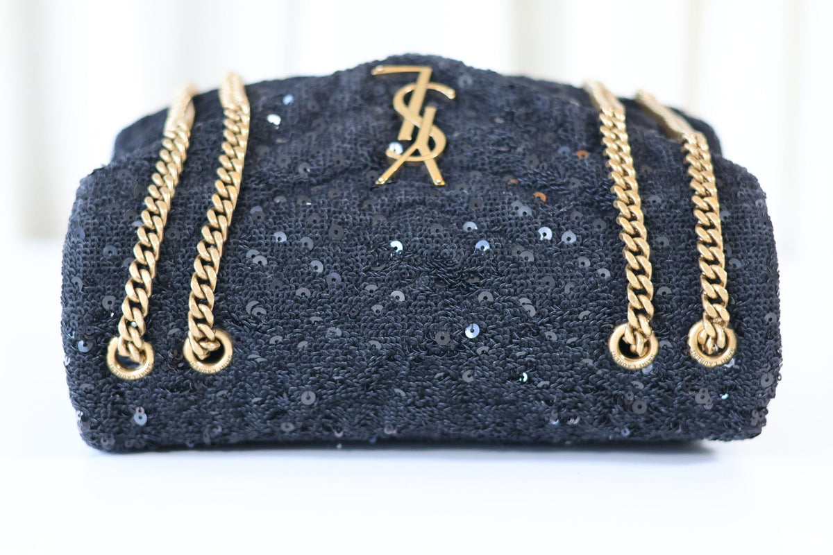 Saint Laurent Loulou small black sequin