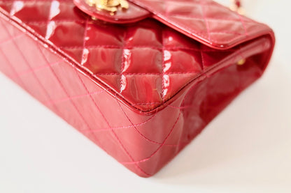 Chanel red patent mini square