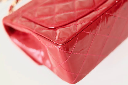 Chanel red patent mini square