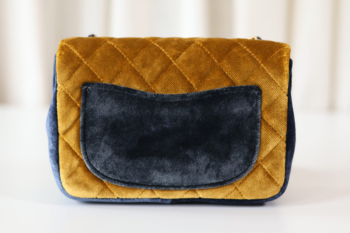 Chanel velvet single flap bag