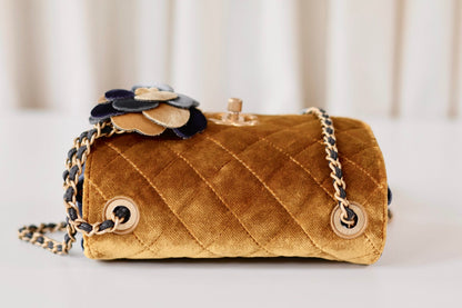 Chanel velvet single flap bag