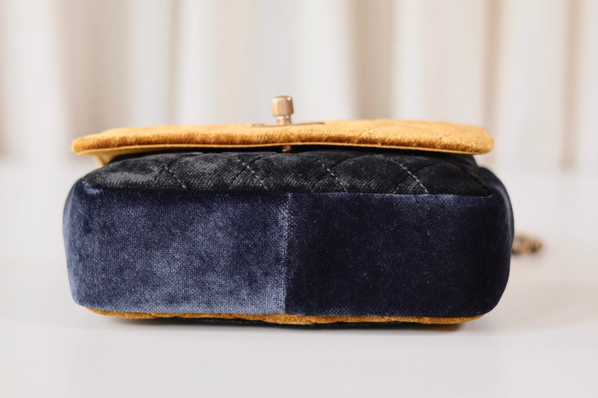 Chanel velvet single flap bag