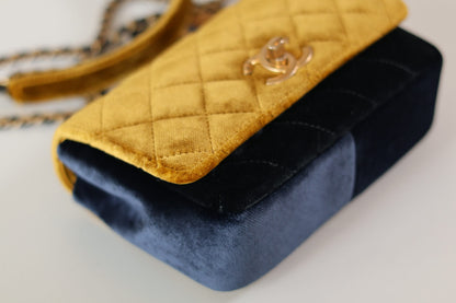 Chanel velvet single flap bag