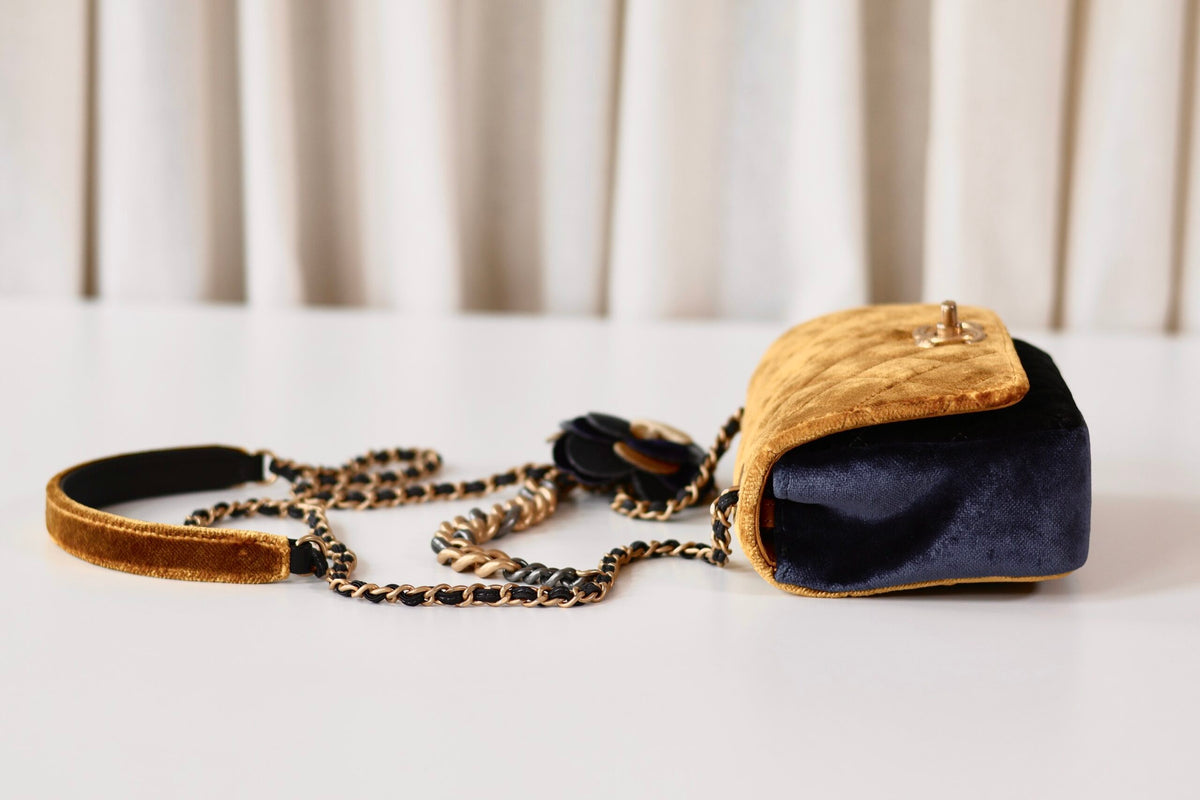 Chanel velvet single flap bag