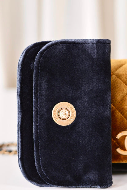 Chanel velvet single flap bag