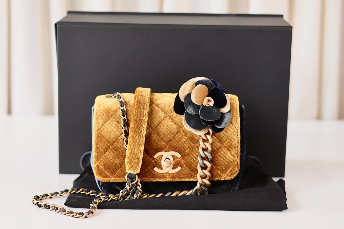 Chanel velvet single flap bag