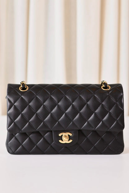 Chanel classic medium double flap bag black