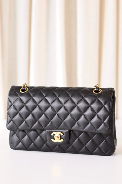 Chanel classic medium double flap bag black