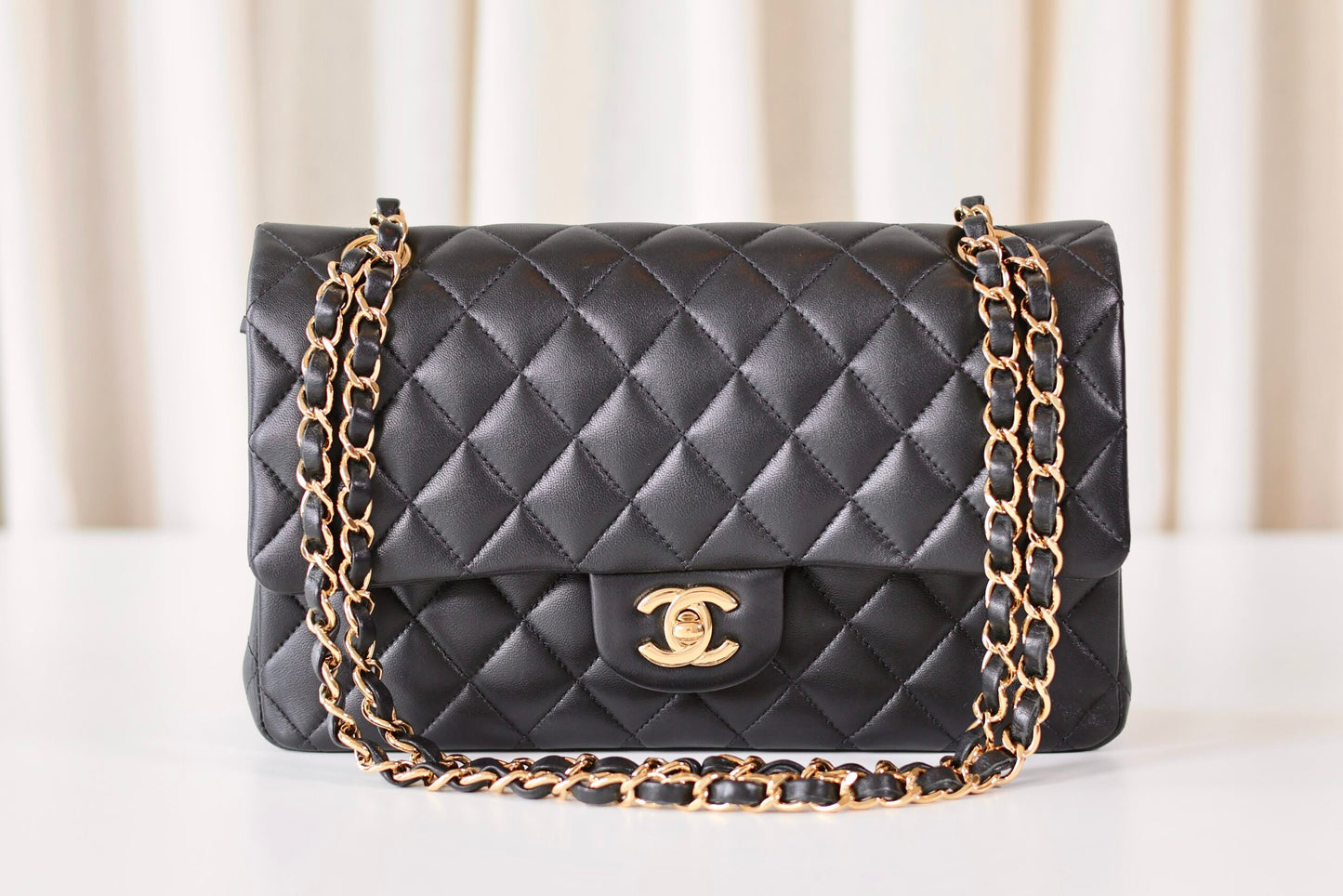 Chanel classic medium double flap bag black