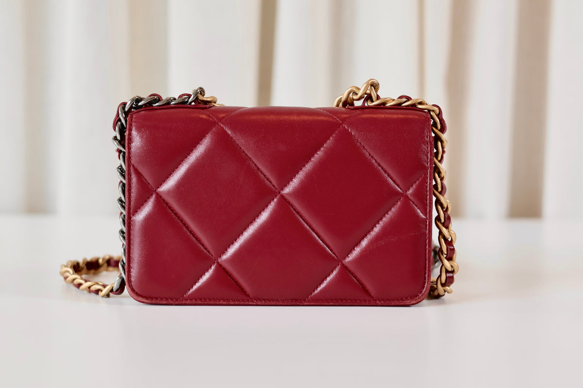 Chanel 19 Wallet On Chain Burgundy