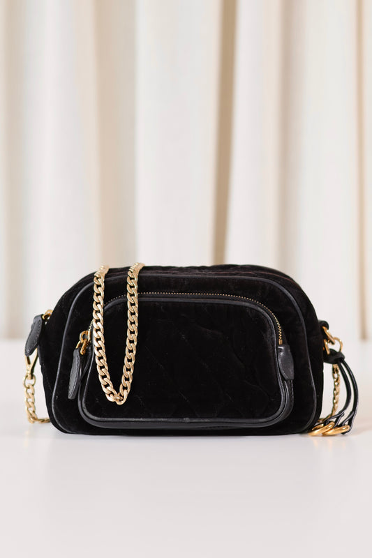 Prada Velvet Crossbody Black