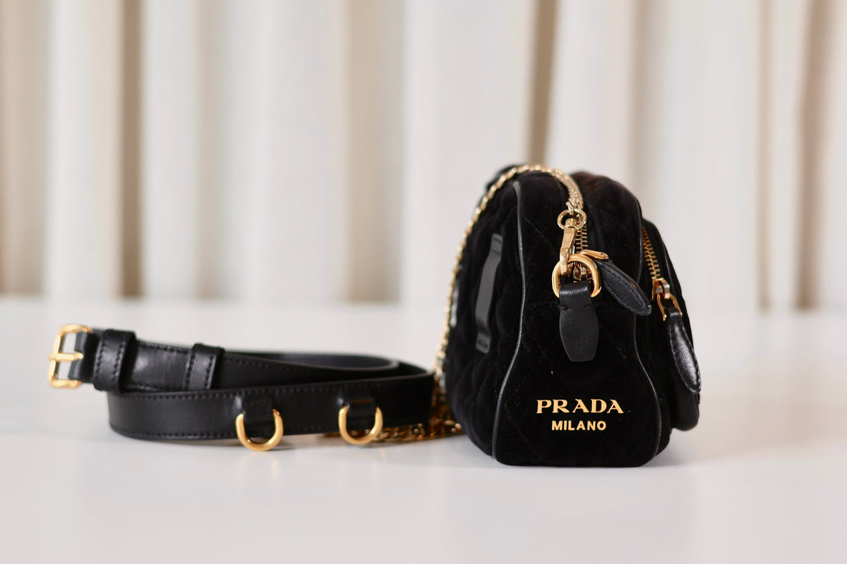 Prada Velvet Crossbody Black