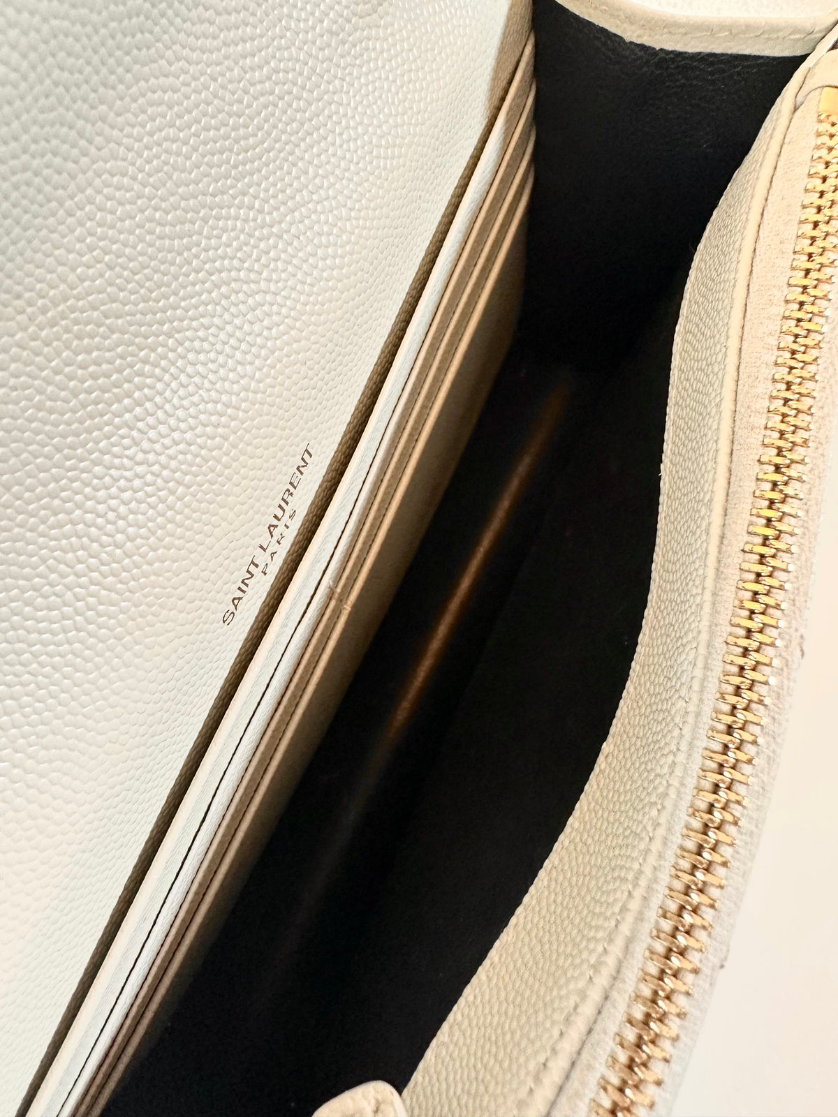 Saint Laurent Cassandre Envelope Wallet On Chain Créme