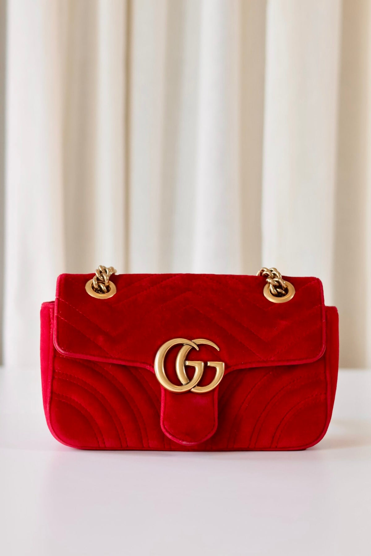 Gucci Marmont red velvet