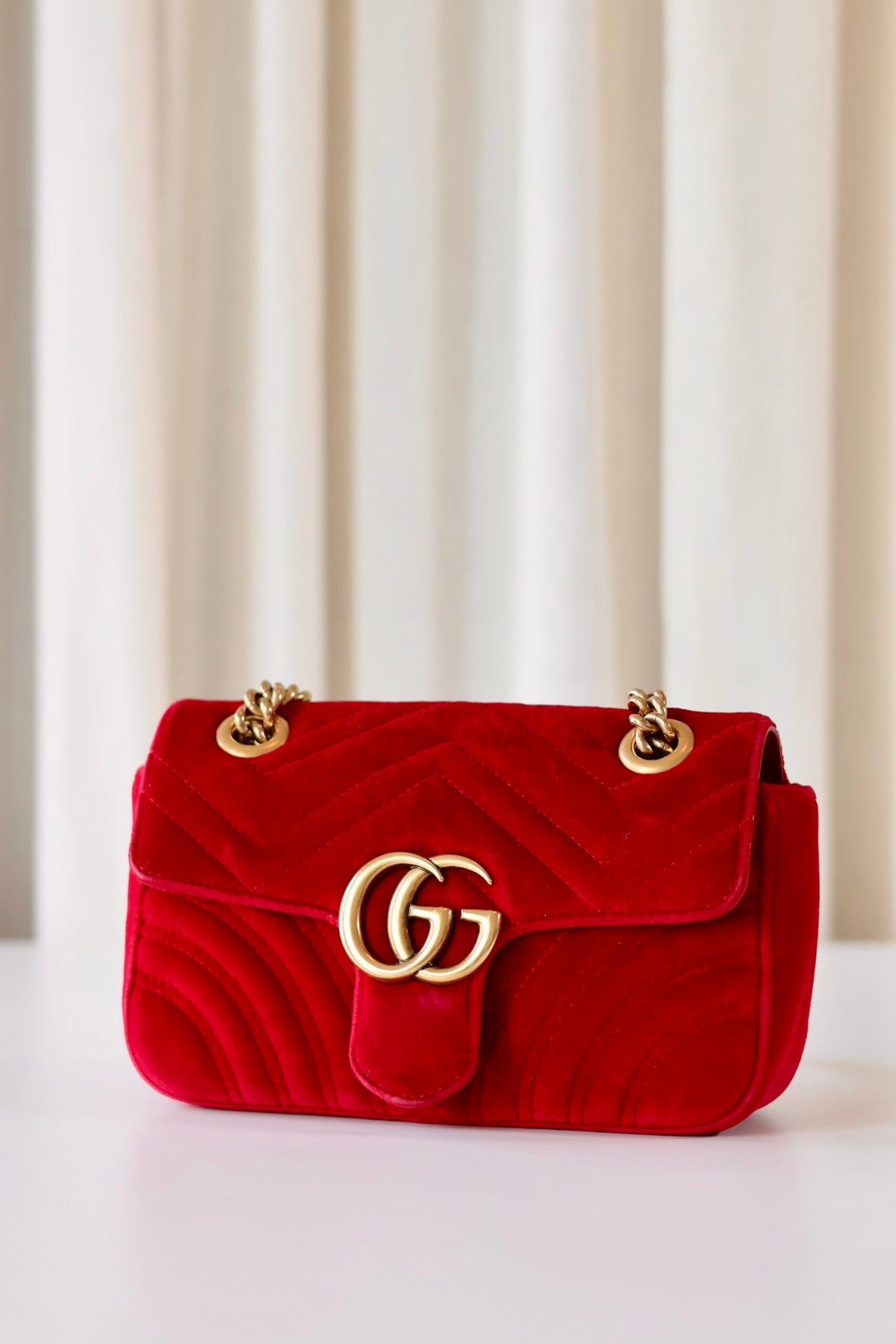 Gucci Marmont red velvet