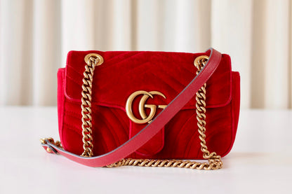 Gucci Marmont red velvet