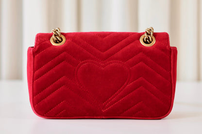 Gucci Marmont red velvet