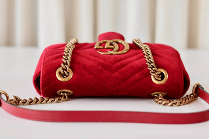 Gucci Marmont red velvet