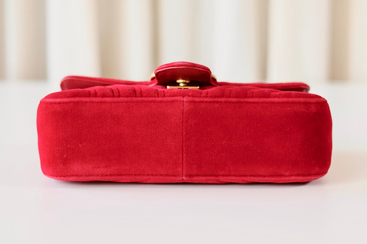Gucci Marmont red velvet