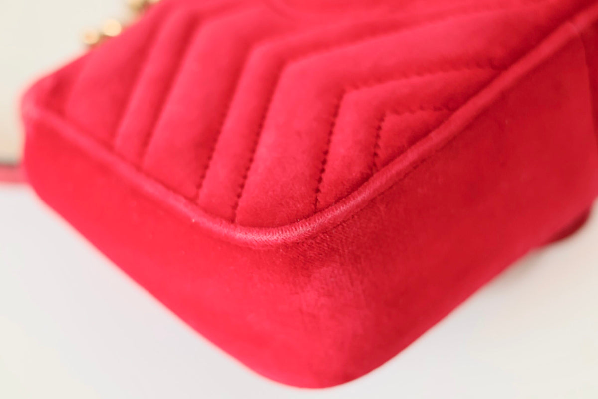 Gucci Marmont red velvet