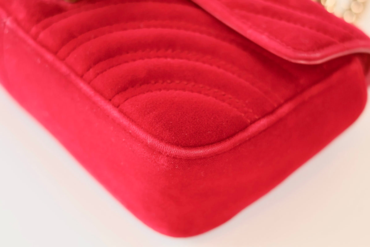 Gucci Marmont red velvet