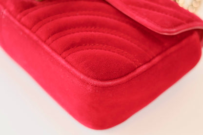 Gucci Marmont red velvet