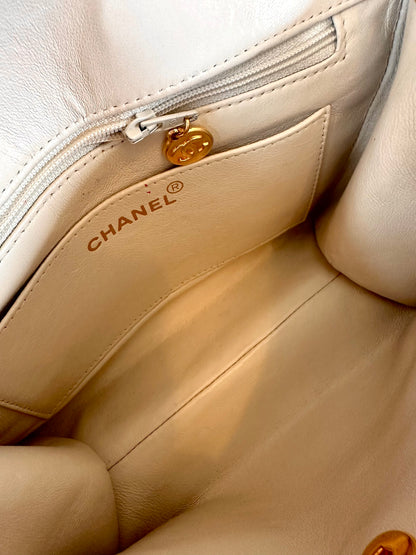 Chanel fabric single flap bag