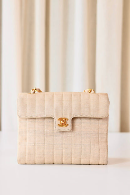 Chanel fabric single flap bag