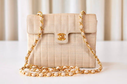 Chanel fabric single flap bag